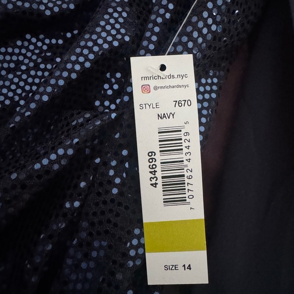 R&M Richards Navy Sequin Maxi Dress - Picture 3 of 4